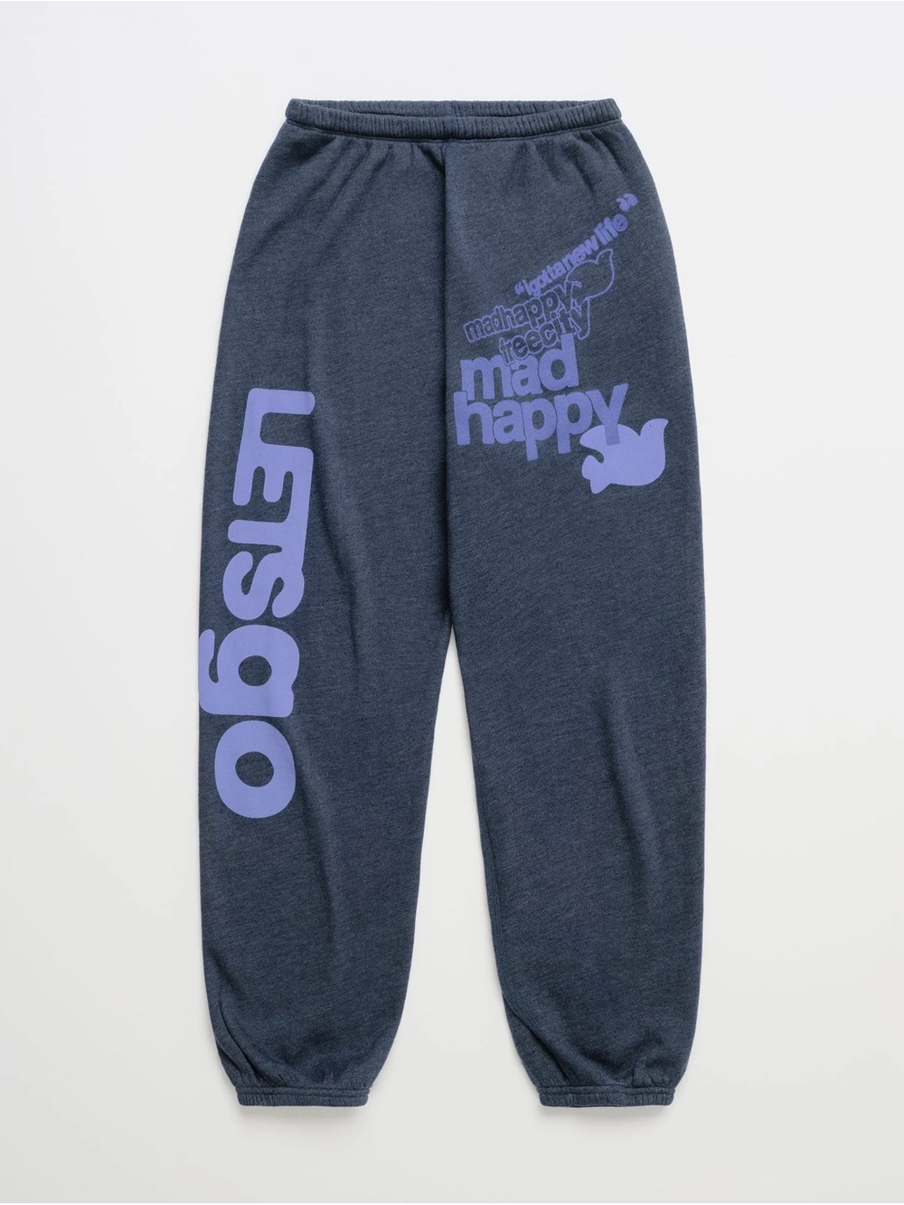 Mad Happy x freecity Navy Sweatpants with Lilac Graphics